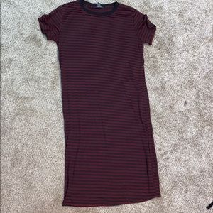 Maroon and black mesh dress